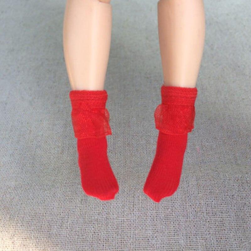 5 пар/лот кружевных коротких носков ручной работы для куклы Барби AZONE 1:6, носки для куклы Блайз, однотонные носки для куклы Барби Момоко OB 1/6