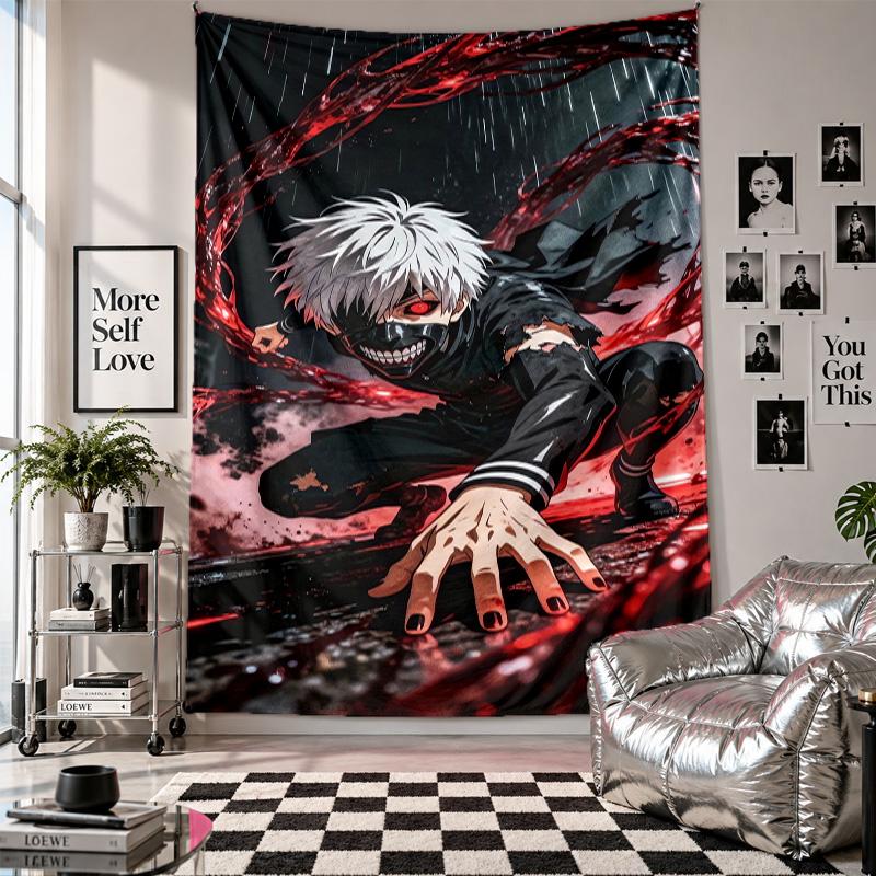 Настенный гобелен Tokyo Ghoul Арт Подвесная ткань Декоративное фоновое покрытие для украшения комнаты