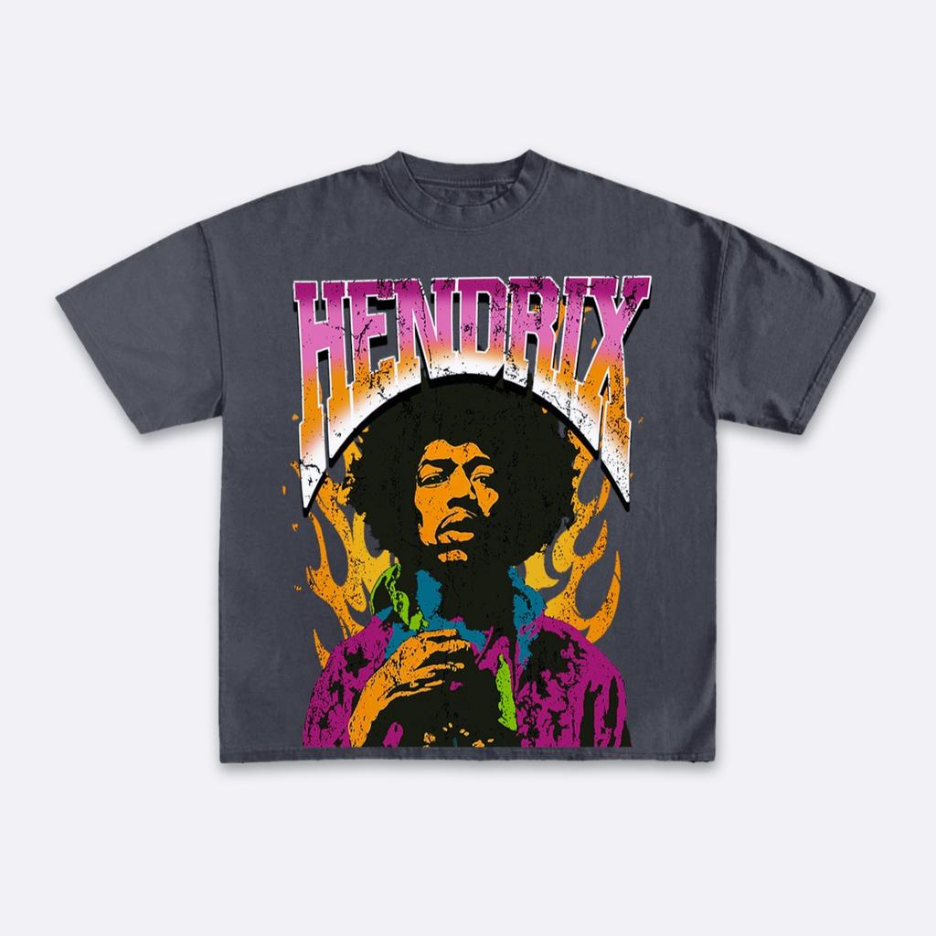 2026 ВеснаЛето Уличная Мода Ретро Принт Jimi Hendrix Мужская Y2K Уличное Искусство Мужская и Женская Одежда Футболка