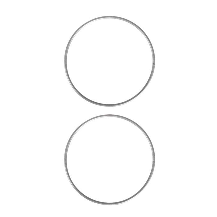 2 Silver Metal Rings Ø 25 Cm