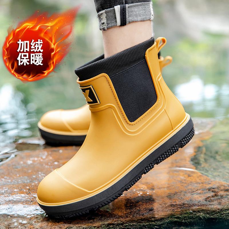 Немецкие резиновые сапоги мужские короткие резиновые сапоги для езды на велосипеде на вынос для рыбалки водонепроницаемая обувь для кухни работа нескользящая резиновая обувь