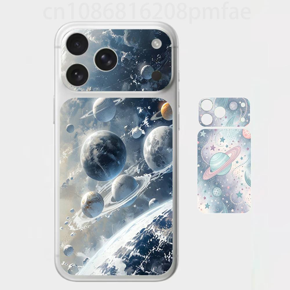 3D Наклейка на весь корпус серии «Космическая Галактика» для iPhone 17/Pro Max/Air, Цветная Задняя Защитная Наклейка