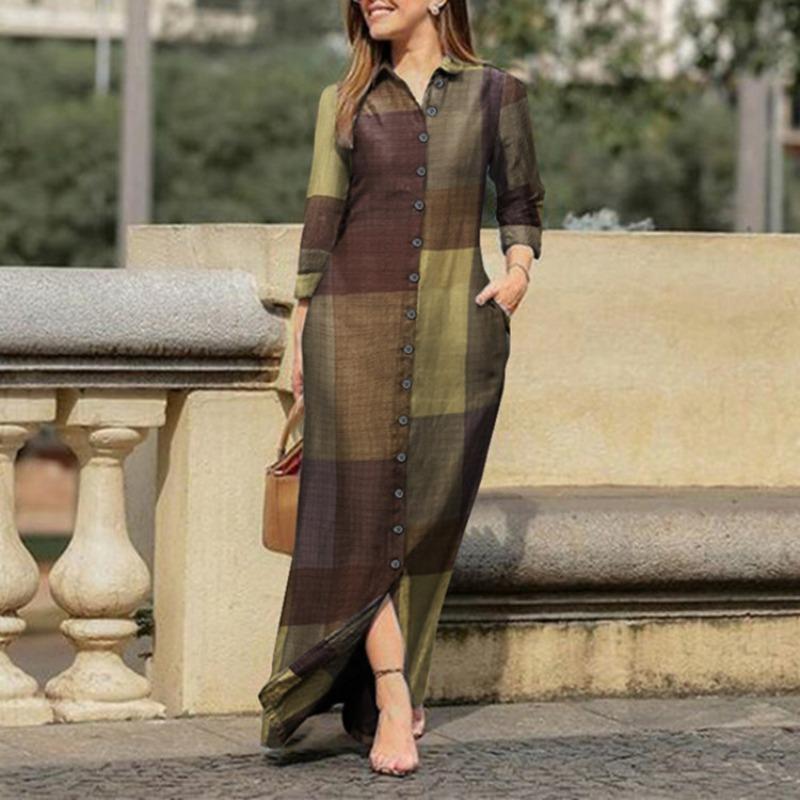 BITCED Fashion Autumn Winter V-Neck Long Sleeve Casual Dresses