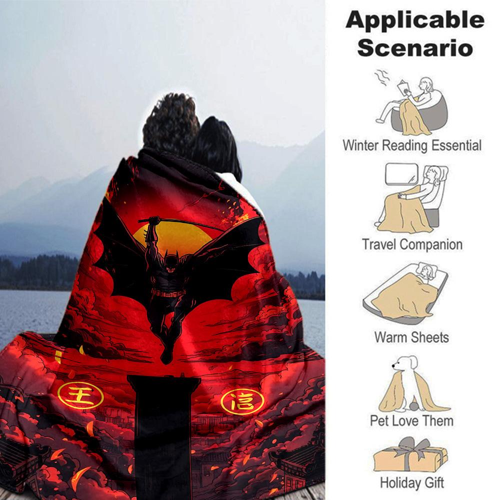 1pc Batman Chinese Flannel Blanket Soft Warm Throw for Home, Office, Travel, All-Season Cozy Bedding GiftL1146