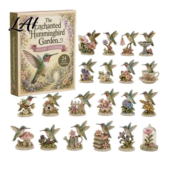 Christmas Advent Calendar 2026 Hummingbird Calendar 24-Day Acrylic Ornament Set with Bird Figure Holiday Party Favors Countdown Tree Hanging Decor,