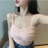 Summer Women's Korean Version of The Versatile Top New Wrap Chest Patchwork Lace Skinny Knit Camisole Women's Summer