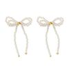 Изящные серьги-бантики Модные украшения для ушей Серьги-пусеты в форме бантиков Сплавной материал Подходят для модных нарядов