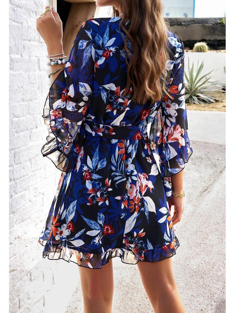 Женское платье из шифона с цветочным кружевом для отпуска, весна/лето 2024 г.