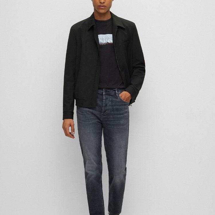 HUGO BOSS T-Shirts Men's Black Crew Neck Straight Fit 50471549-001
