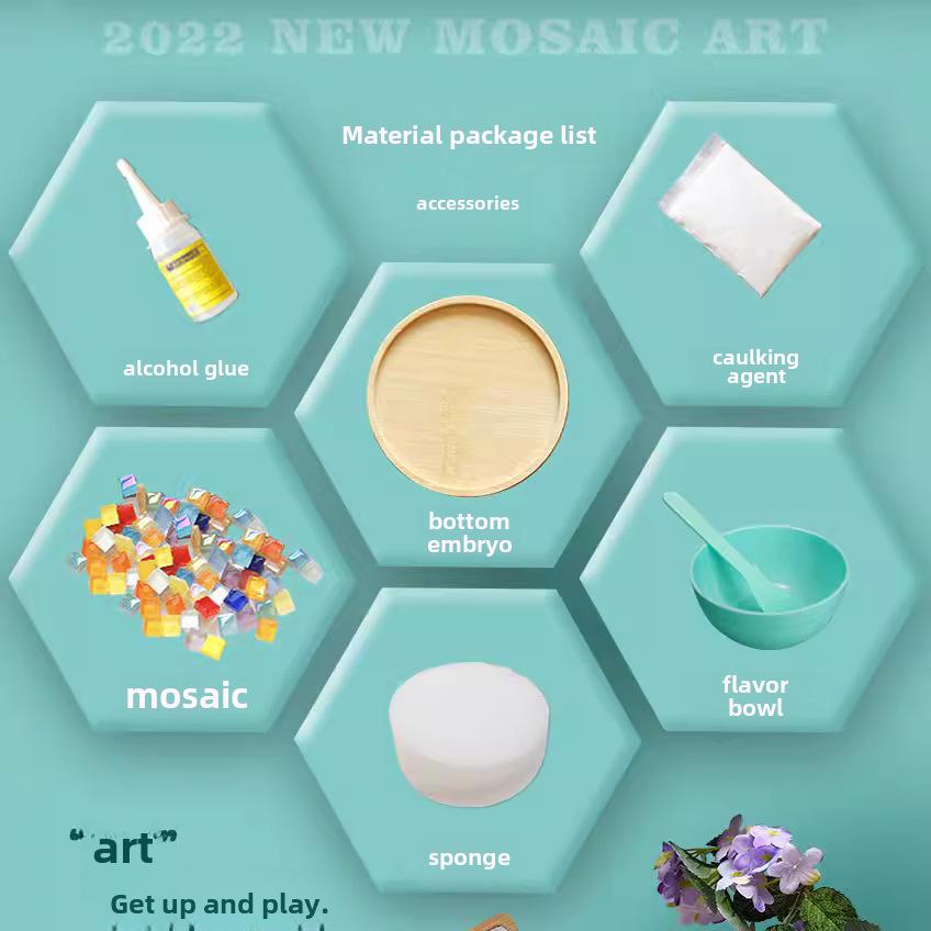 Bamboo Mosaic Coaster DIY Kit for Students and Kids