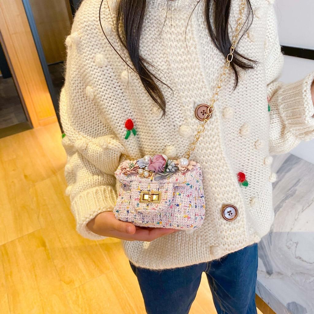 Trendy Kids Crossbody Bag With Cute Floral Pattern Soft Leather Shoulder Strap