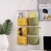 3 Pockets Hanging Storage Bag Over Door Hanging Closet Organizer Linen Cotton Waterproof Storage