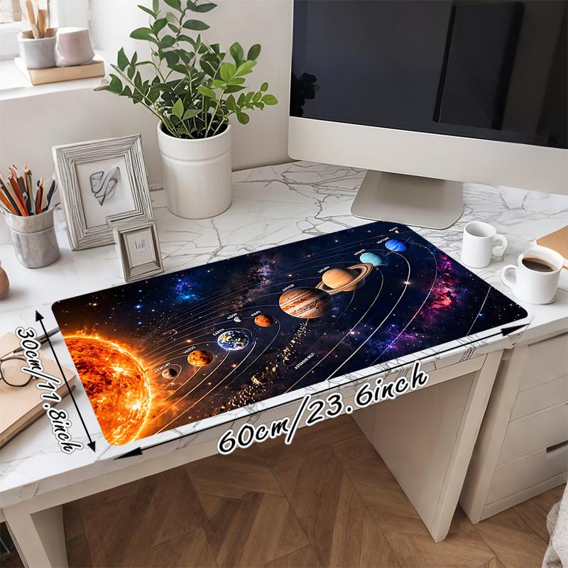 1Pc Solar System Journey Gaming Mouse Pad Keyboard Desk Mat Non-slip Rubber Lock Edge Waterproof Computer Mousepad for Office Home Decor Y1740