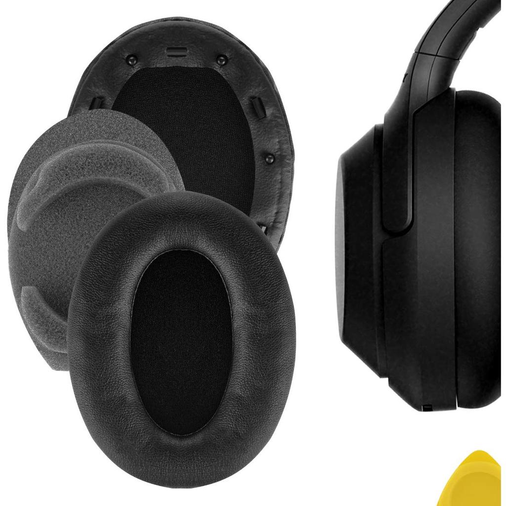 Geekria Ear Pads QuickFit Compatible Pads Compatible with Sony Headphones Pads Cups Protein Leather WH-1000XM3 Ear/Ear (Black)