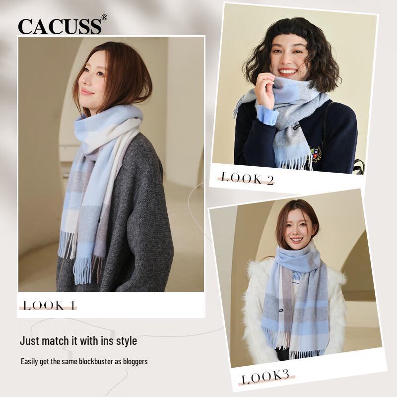CACUSS Women's Pure Wool Scarf & Shawl