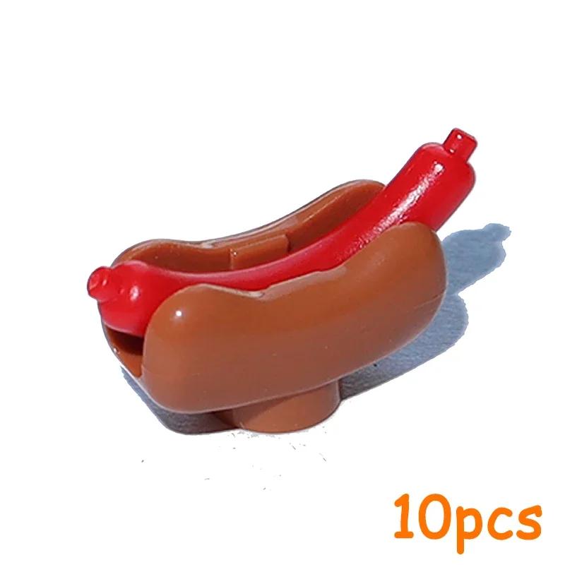 Строительные Блоки Еда MOC Аксессуары для Еды Рыба Хлеб Пицца Шоколад Фрукты Морковь Гамбургер Чипсы Курица Бутылка Кирпичи Игрушки