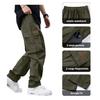 Мужские летние брюки с несколькими карманами, эластичным поясом на шнурке, свободные брюки-карго, однотонные уличные брюки для походов на свежем воздухе, кемпинга