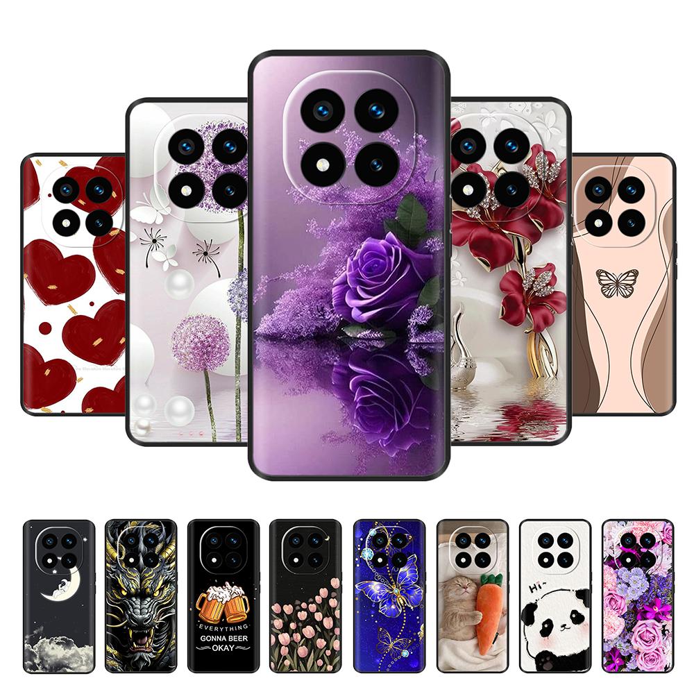 Милый чехол с кошкой и пандой для Xiaomi Redmi Note 14 Pro Чехол Задняя крышка телефона Мягкий чехол из жидкого силикона для Redmi Note14 14Pro 4G 5G