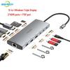12-в-1 док-станция Type-C с двойным HDMI, DP, концентратором 3.0 и Ethernet RJ45 для тройного дисплея