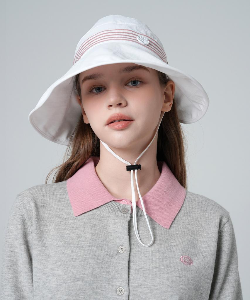 MONBIRDIE GOLF Кепка-ведро с лентой для защиты от УФ-излучения Белая