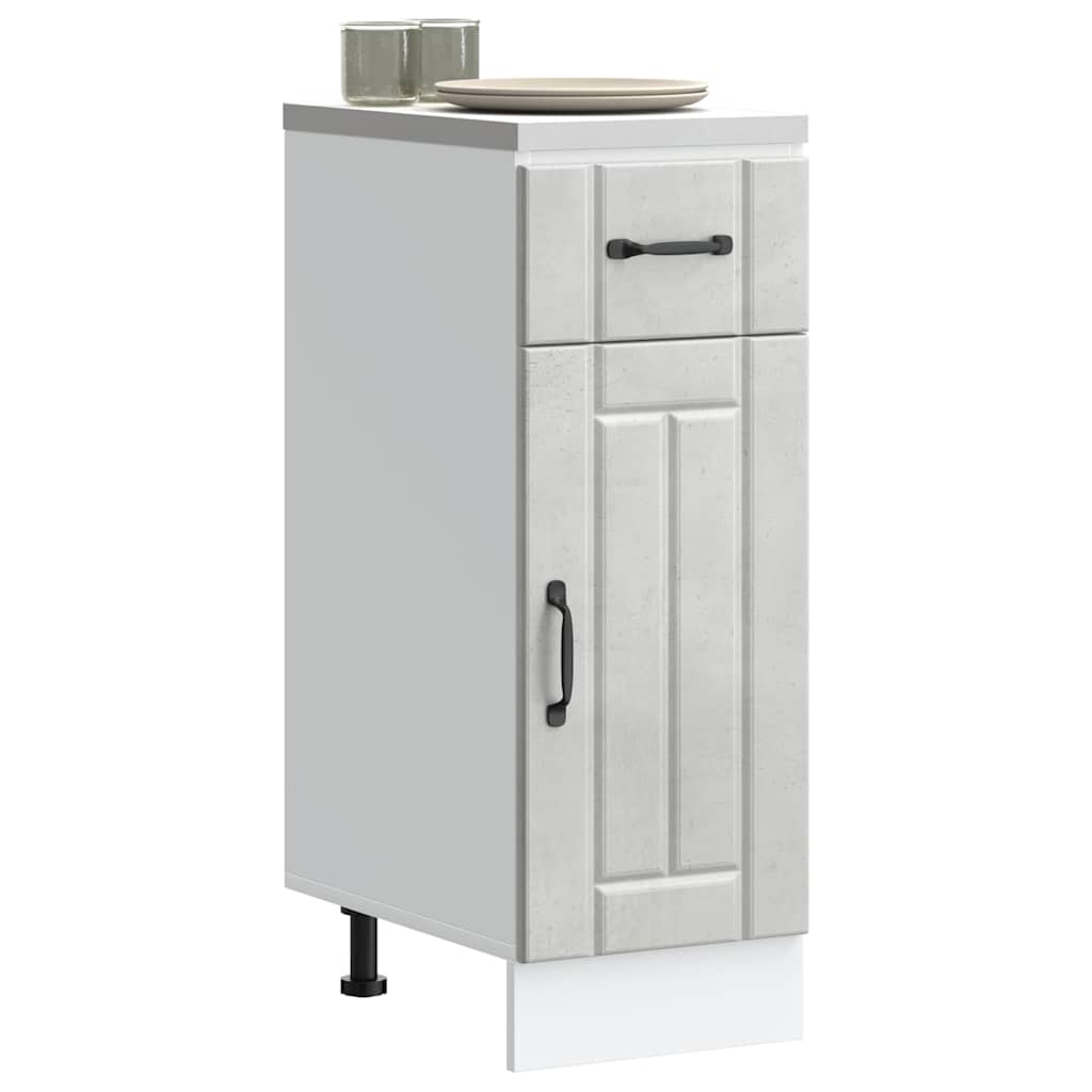 Kitchen Base Cabinet Lucca Concrete Grey Particleboard