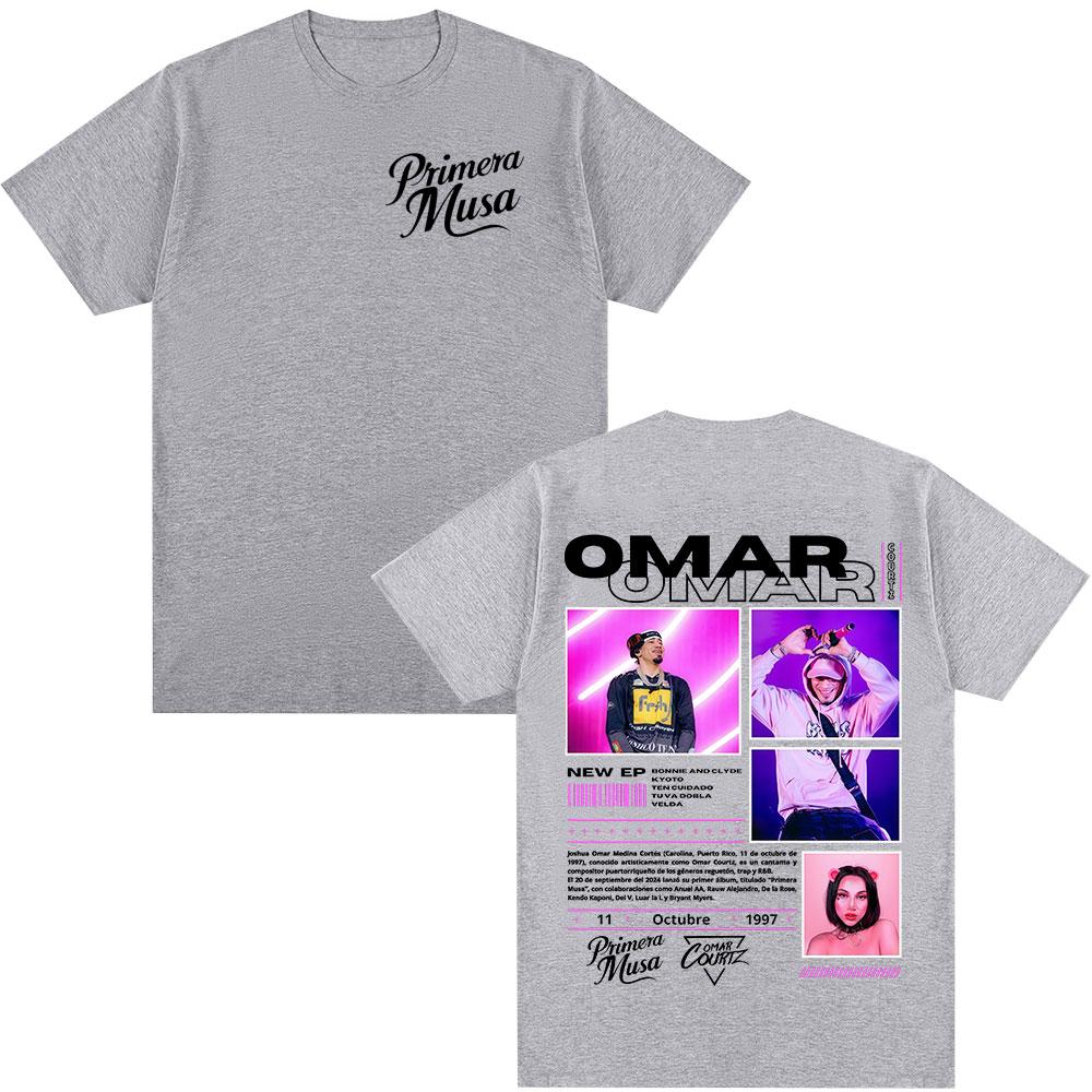 Rap Singer Omar Courtz Primera Musa Album Tour Tshirt 2026 Summer New Mens Womens Hiphop Fashion Casual Cotton Tshirt