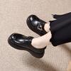 Platform Shoes Women's Spring New Square Buckle One Pedal Deep Mouth Single Shoes Muffin and Big Head Shoes