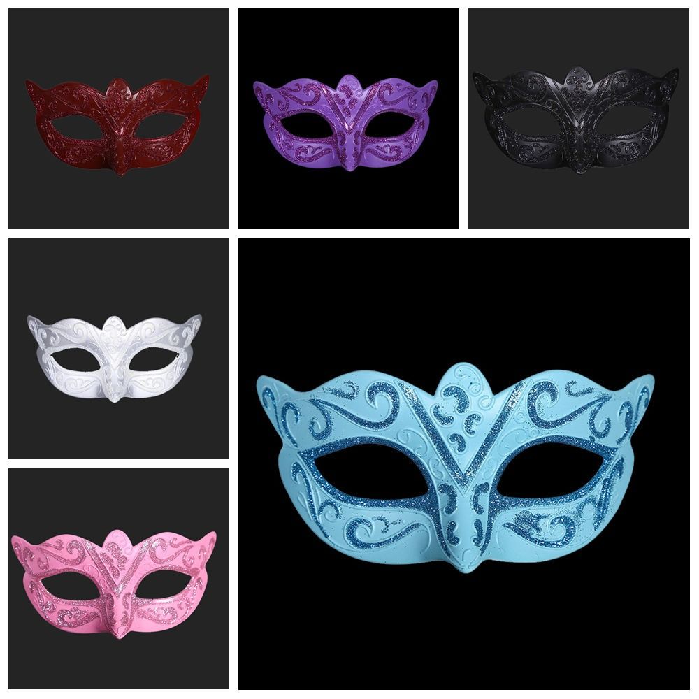 Plastic Halloween Masks Party Cosplay Props Venice Mask Personality Glitter Mask Women