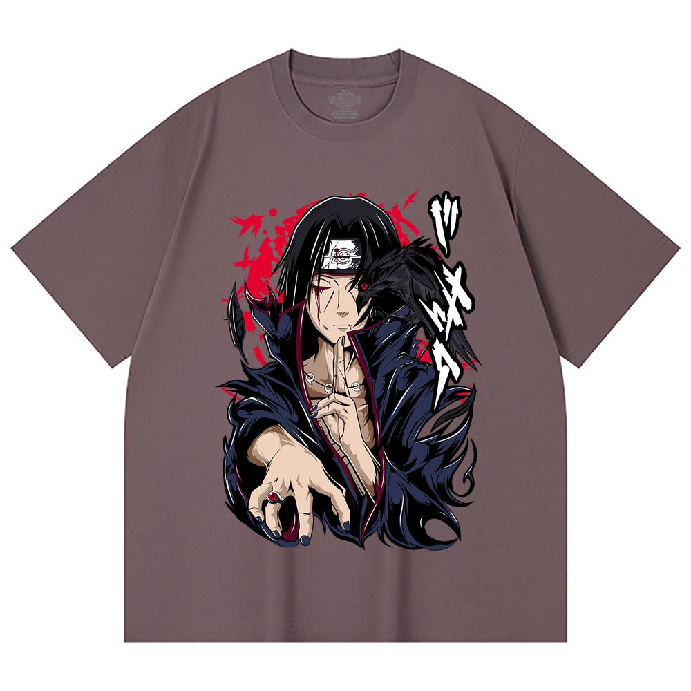 230 Gsm 100% Cotton Naruto V3 Itachi Print Unisex Heavy Cotton T Shirt