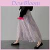 Vintage French Floral Midi Skirt With High Waist For Elegant Summer Wear