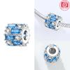 Charms 925 Silver Blue Zircon White Purple Cross Zircon Beads Fit Bracelet Women Jewelry Diy Making Fine Gift