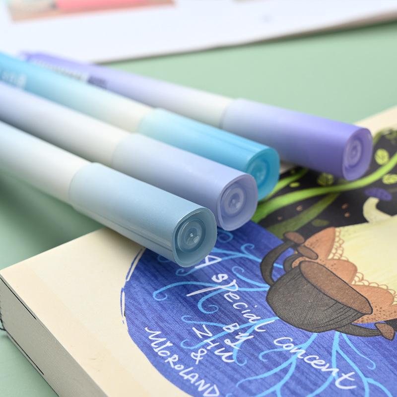 4 шт./набор Ручка-маркер с цветным штрихом высокой ценности, студенческий маркер-хайлайтер