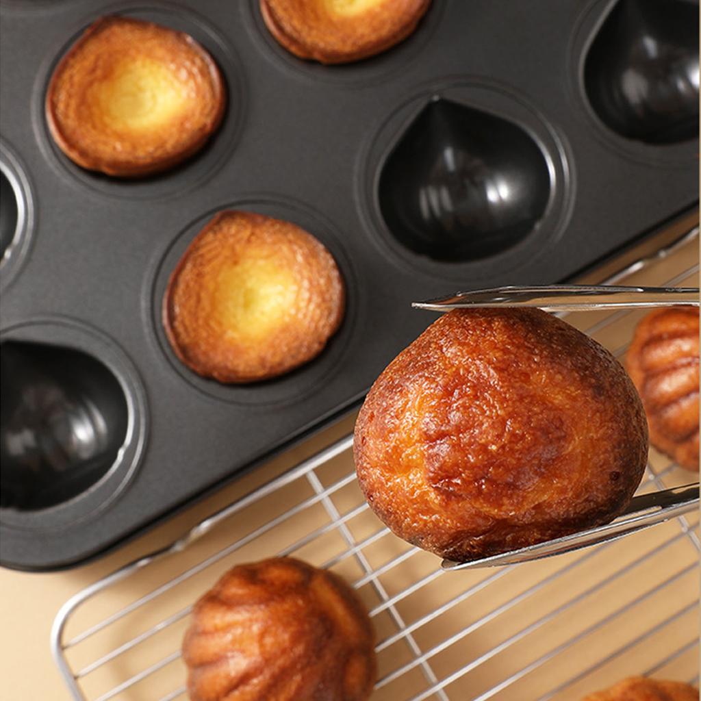 Форма для кексов, черная, 12 ячеек, многофункциональная, с антипригарным покрытием, форма для верхушек маффинов для выпечки в духовке