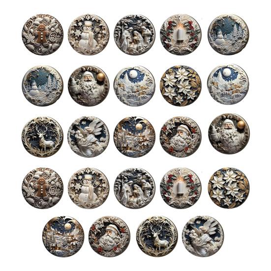 Рождественские деревянные украшения круглые винтажные сцена Рождества Санта снеговик подвесные