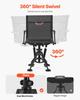 Hunting Chair, 360° Silent Swivel, Foldable Portable Blind Chair, Heavy-Duty Steel Frame Ground Stool Seat with Armrests, Anti-Sink Feet, Height