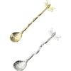 2pc gold and silver Dragonfly Spoon Teaspoon Stainless Steel Tableware Creative Sugar,Tea Spoons Stir Bar,Coffee Long Handle