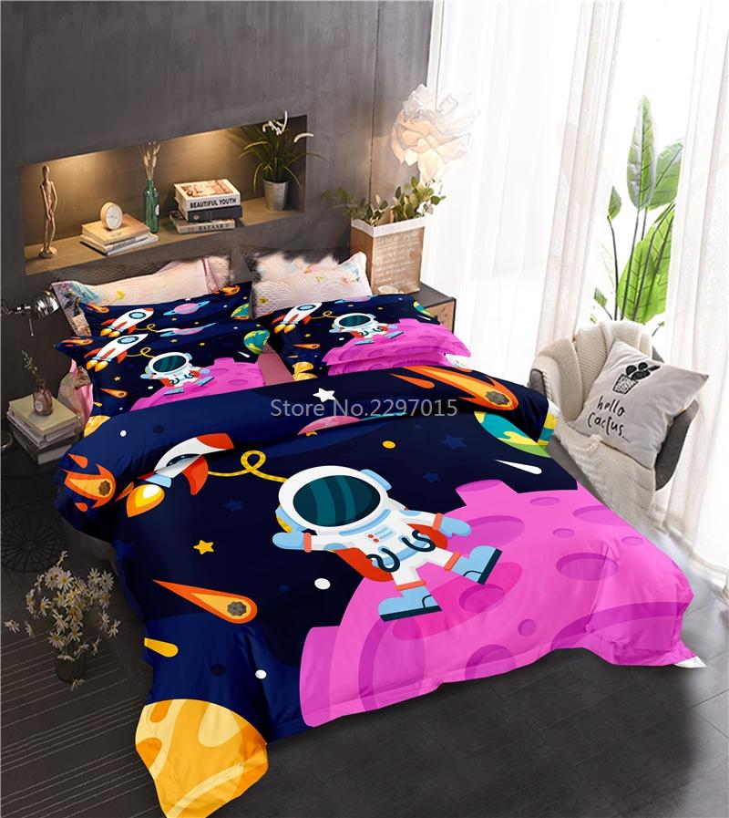 Universe Astronaut Printed Bedding Set 3d Duvet Cover Pillowcase 2/3pcs Twin Full Queen King Size Bedclothes Home Textile Gifts