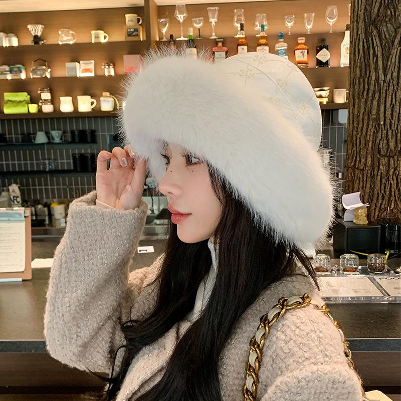 Женская меховая шляпа-ведро для девочек 90-х годов, теплая зимняя утолщенная плюшевая шапка-рыбак, шапка-тазик, пушистая шапка из искусственного меха