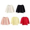 Girls Knitting Cardigan Sweaters Jackets Hollow Children's Knitted Kids Girls Long Sleeve Jacket
