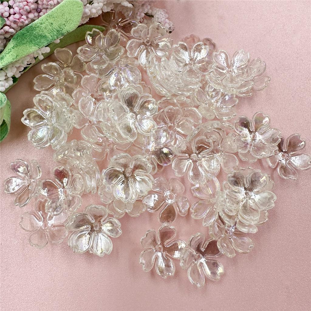 Новые 100 шт. браслеты ожерелье высокое качество свободные бусины модные для изготовления ювелирных изделий DIY цветок гальсанг акрил 14,7 мм серьги