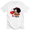 Custom Quino Comic Cartoon Mafalda T Shirt for Men Tshirt Tee Short Sleeves Tshirt Slim Fit