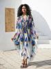 EDOLYNSA Loose Women's Kaftan Robe Long Dress Vibrant color Light jacket Summer wear Homewear Bathing suit cover up Q1634