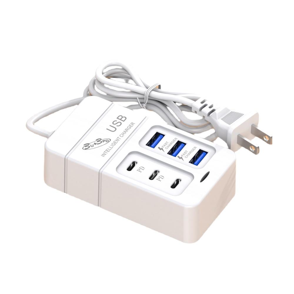 6 IN 1 USB Charger PD Type C 35W Fast Charging Wall Phone Charger Adapter Quick Charge 3.0 USB Hub EU US Plug USB Type C Charger