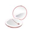 Handy Handheld Magnifying Double Sided Portable Round Small Mini Travel Led Light Makeup Cosmetic Purse Pocket Compact Mirror