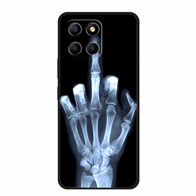 Чехол для Honor X6a Животные ТПУ Силикон Мягкая Задняя Крышка Телефона для Huawei Honor X6a HonorX6A 2023 Защитный Волк Черный Крутой Чехол