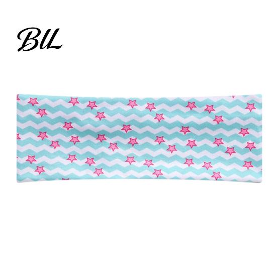Stretchy Polyester Sweat Bands Elastic Wide Headband for Women, Non-Slip Hair Band with Star Fitness Workout Headbands Wave Print Yoga Running Sports