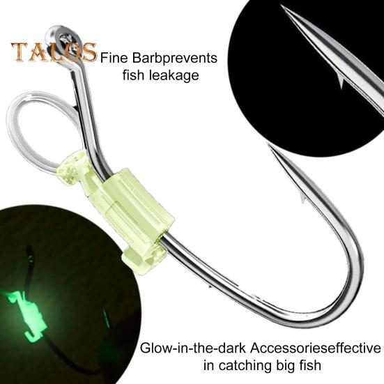 5/15/25Pcs Luminous Live Shrimp Fixing Hook Heavy Duty Metal Barbed Fishhook Freshwater Saltwater Catfish Bass Fishing Hook Fishing Accessories