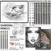 22-Piece Drawing kit Sketch Pencils Set - Graphite Pencils (6H-10B) Black and White Charcoal Pencil Charcoal Sticks - Drawing Pencil Kit for Artists