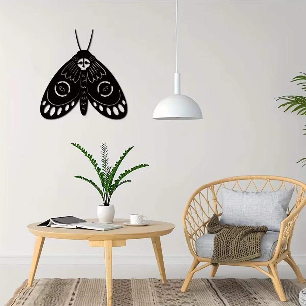 1pc Death's Head Moth Metal Wall Art - Gothic Style Metal Décor for Home, Ideal for Indoor Decoration and Unique Wall Art Accent