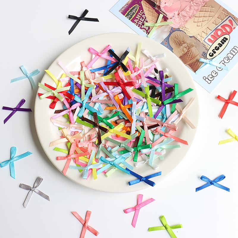 100 шт. 20-30 мм маленький размер атласная лента бант цветок DIY ремесло украшения ремесла аксессуары украшения принадлежности